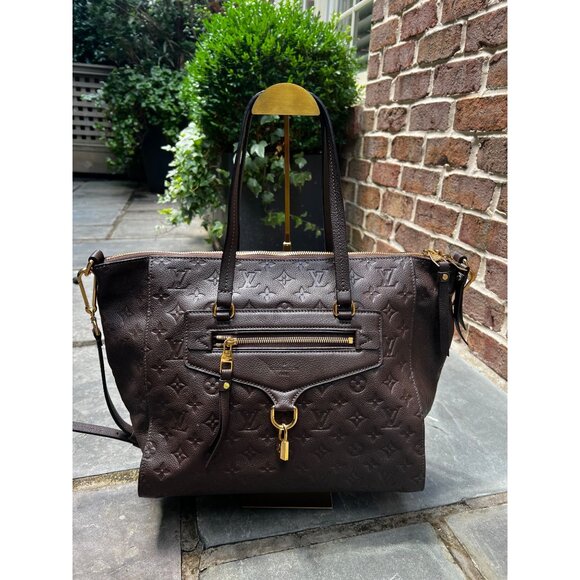 Louis Vuitton Monogram Empreinte Brown Leather Tote Bag With Gold Hardware - Picture 1 of 14